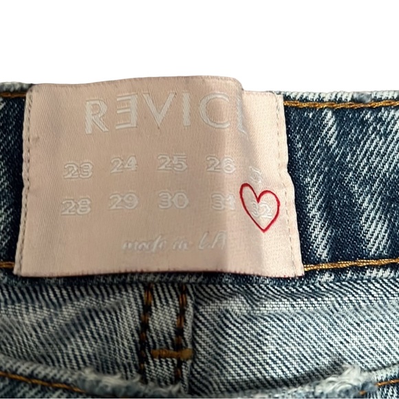 REVICE - High Waisted Distressed Button Fly Strait Leg Jeans - 32 NWOT - Picture 5 of 15